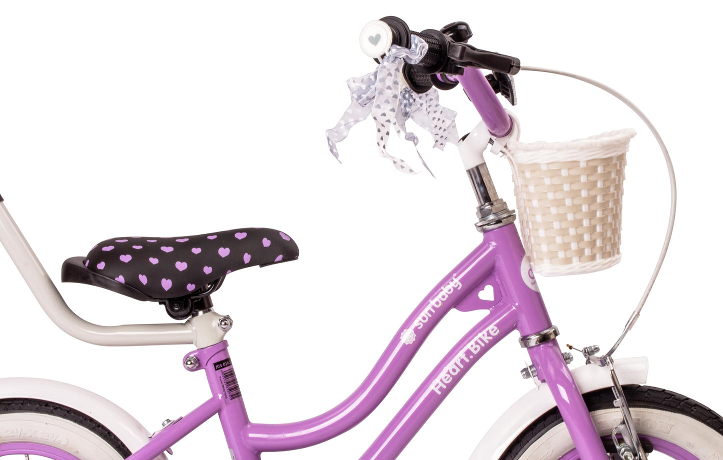 sun baby Mädchenfahrrad 12, 14 und 16 Zoll Radgröße Heart Bike zur Auswahl, mit Abnehmbarer Schubstange, Kinderfahrrad für Mädchen von 2 bis 6 Jahre