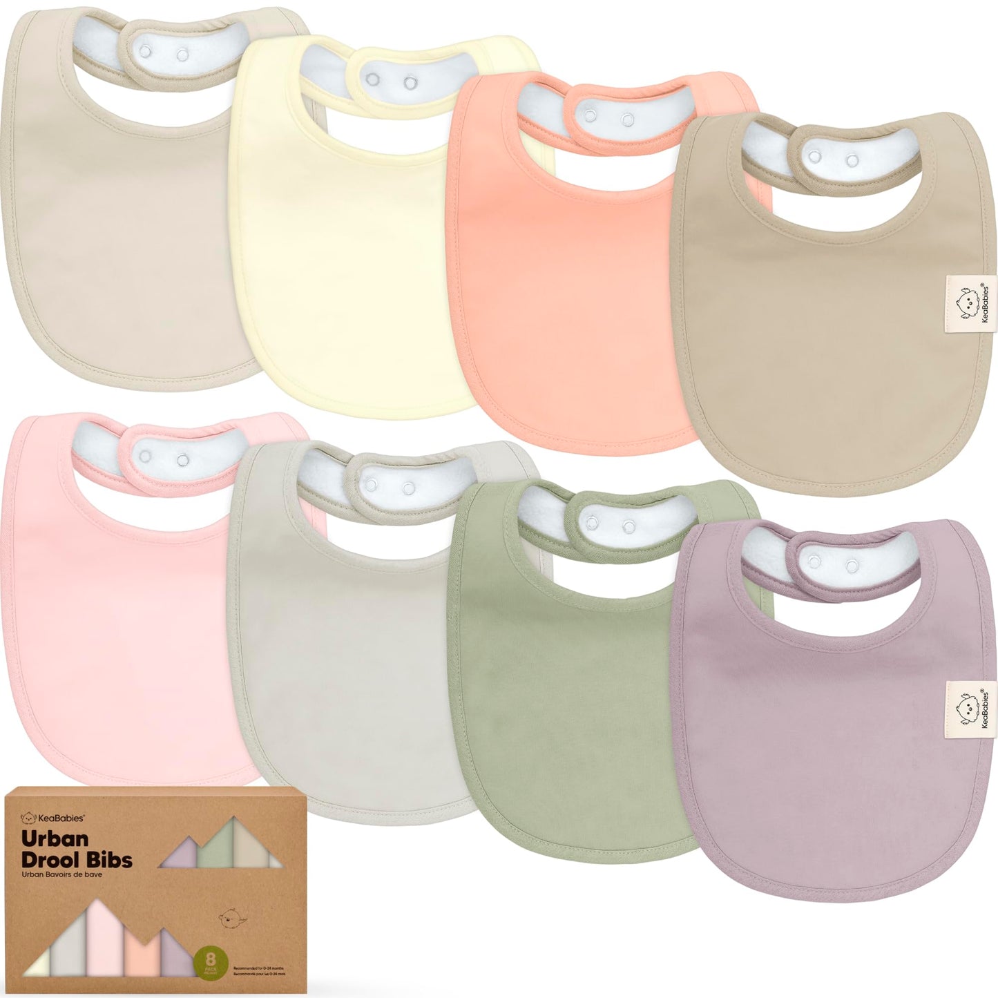 Baby Bibs for Boys &amp; Girls - 8-Pack Organic Cotton Teething Bibs - Baby Bibs for Girls &amp; Boys - Large Bibs for Infants, Toddlers (Wilderness) 
