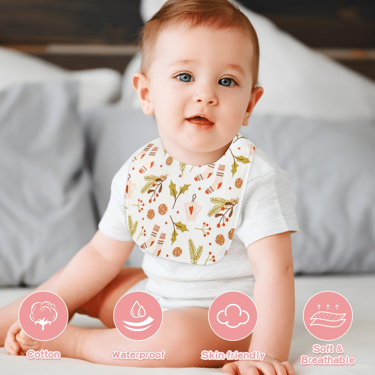 Yafane Baby Lätzchen Wasserdicht Weich 10er aus Baumwolle Halstücher Sabberlätzchen Spucktücher Baby für Baby Jungen und Mädchen Kleinkinder