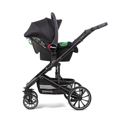 Pixini Neyla Combi Pushchair with Accessories (3-in-1 Set with Baby Seat Black/Black)