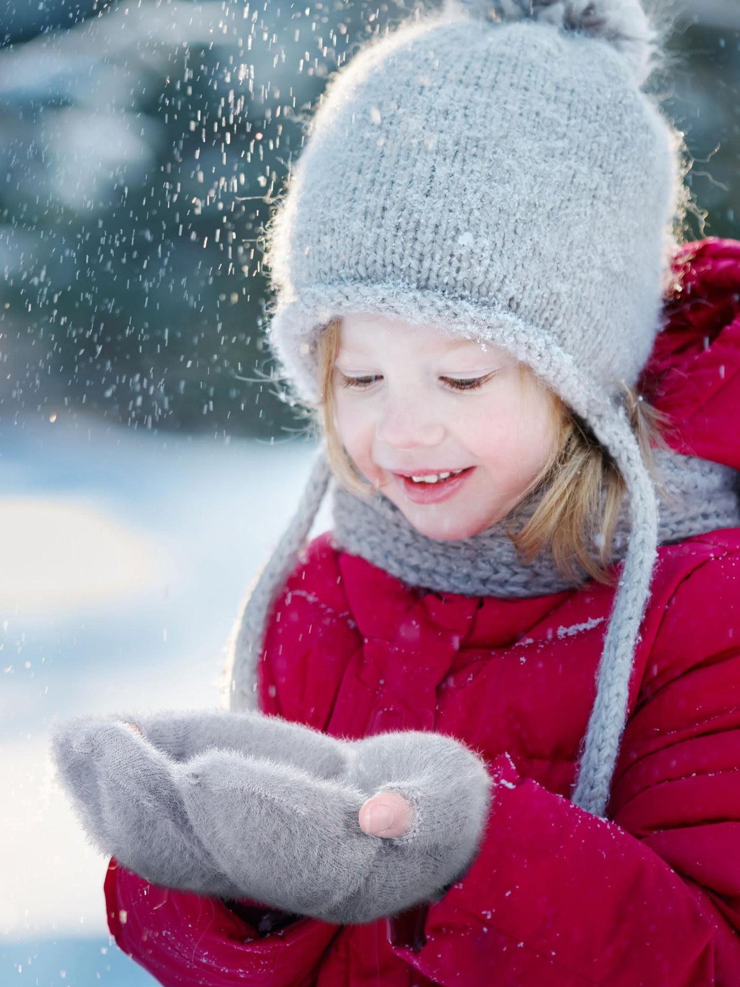 Geyoga 3er Pack Fingerlose Handschuhe mit Klappe Damen Winter Halbfinger Fäustlinge Handschuhe für Kinder