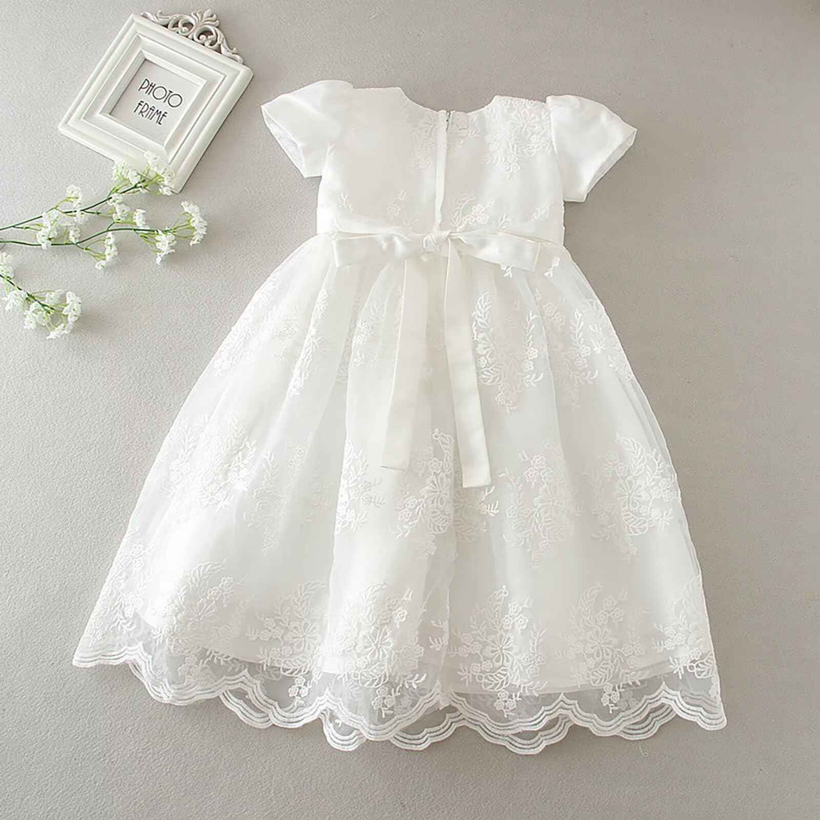 Baby Long Christening Dresses White Christening Dress Special Occasion Dresses for Girls Birthday