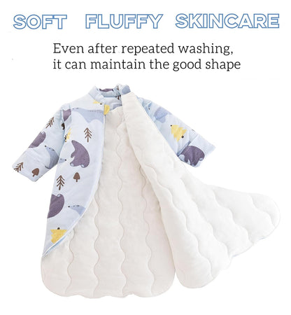 Chilsuessy Baby Sleeping Bag Winter, Removable Sleeves, Warm Lined 3.5 Tog Winter Sleeping Bags, Boys/Girls Sleeping Bag for Toddlers from 6 Months to 6 Years