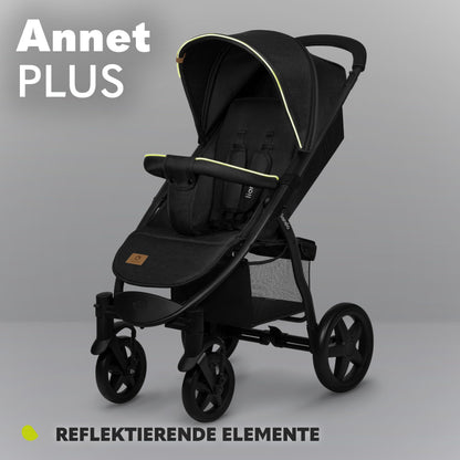 LIONELO Annet Plus Buggy up to 22 kg with Reclining Function, Small Folding Pushchair with Accessories, EVA Foam Wheels, Mosquito Net, Foot Cover Drink Holder, Basket Dreamin