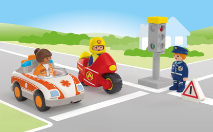 PLAYMOBIL Junior Heroes of Everyday Life Sustainable Toy for Children from 1 Year Including Doctor, Firefighter and Policeman, 71692