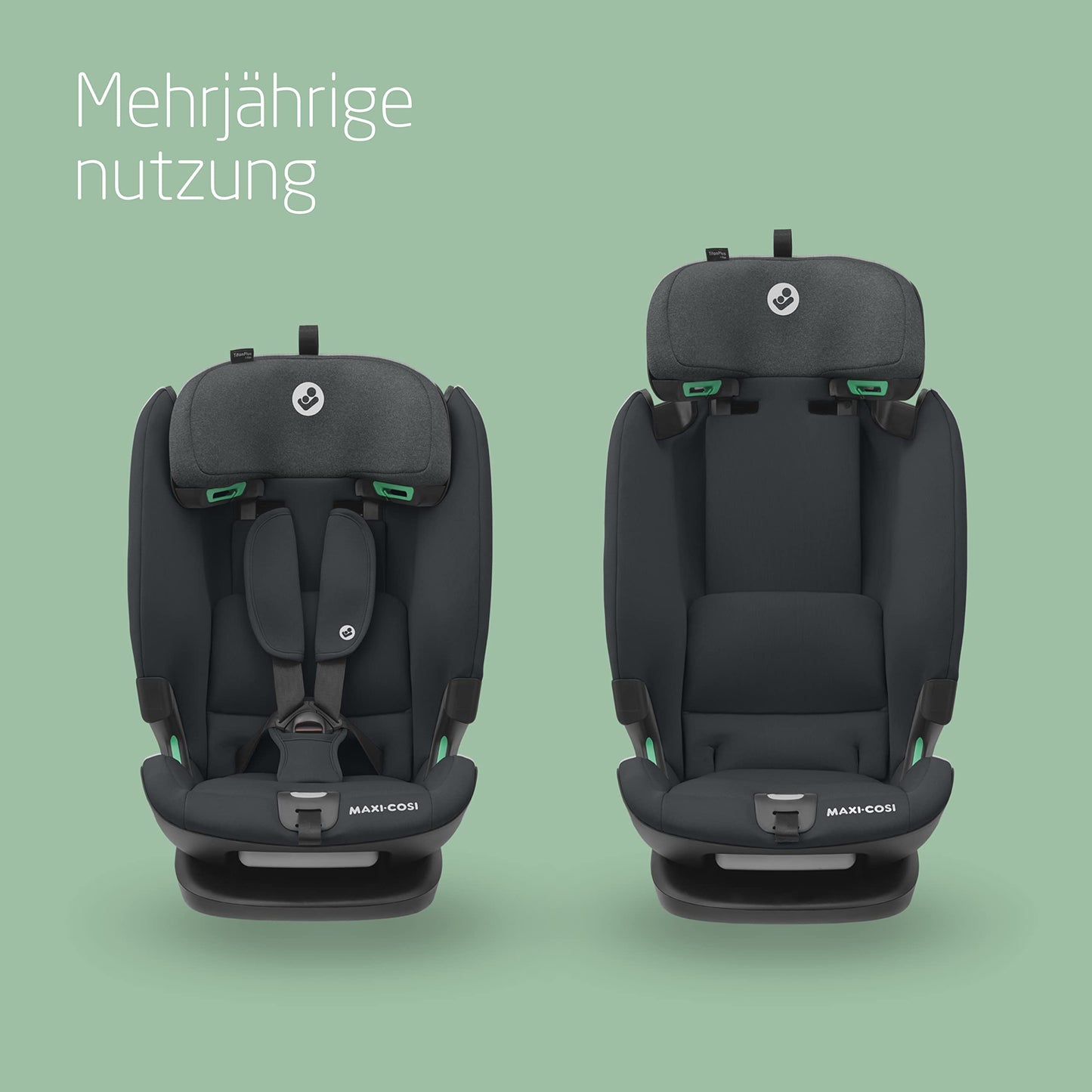 Maxi-Cosi Titan Plus i-Size, mitwachsender Kinderautositz, 15 Monat-12 Jahre (76-150 cm), G-CELL-Seitenaufprallschutz, 4 Liegepositionen, weiche Schaumstoffpolster in Kopfstütze, Authentic Black - Meloni2