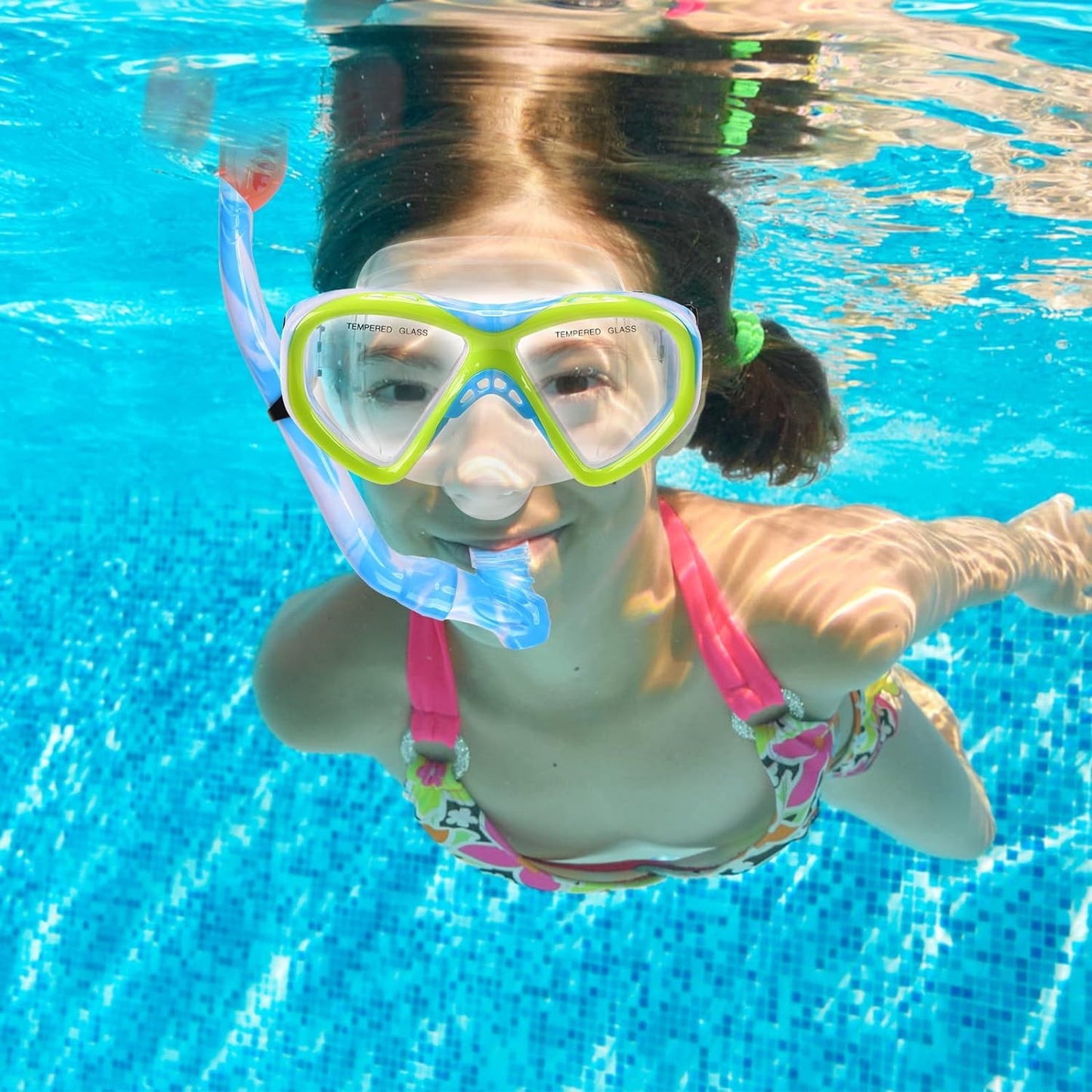 Schnorchelset Kinder - Taucherbrille Kinder mit Schnorchel Anti Leck Anti Fog HD Tauchmasken Dry Schnorchel für 4-13 Jahren Jungen Mädchen