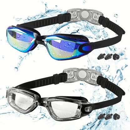 COOLOO Schwimmbrille Kinder, 2 Stück Schwimmbrille für Kinder Kind Jungen Mädchen Junior 3-15 Jahre,Anti-Fog,Kein Auslaufen