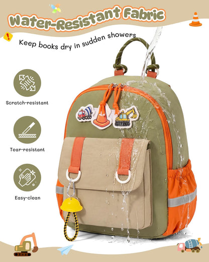 PROTAURI Kindergartenrucksack Mädchen 3-7 Jahre 11.6L Katze Hase, Rosa | mit Brustgurt reflektierend wasserabweisend leicht atmungsaktiv ergonomisch DIN A4 3D Patches 3D Tier Design