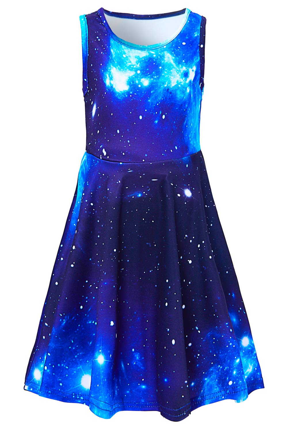 AIDEAONE Mädchenkleid Schmetterling A-Linie Ärmelloses Sommerkleid Buntes Kleid 4-12 Jahre
