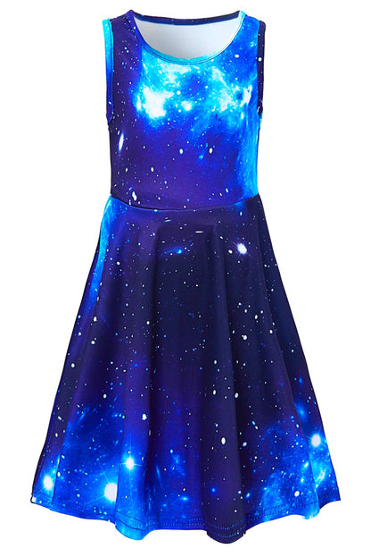 AIDEAONE Mädchenkleid Schmetterling A-Linie Ärmelloses Sommerkleid Buntes Kleid 4-12 Jahre