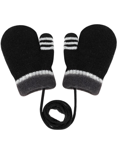 Becellen Fäustlinge Infant, Warme Verdicken Kleinkind Winterhandschuhe mit Schlüsselband Niedliche Anti Kratz Baby Strickhandschuhe für 0-3 Jahre Jungen Mädchen