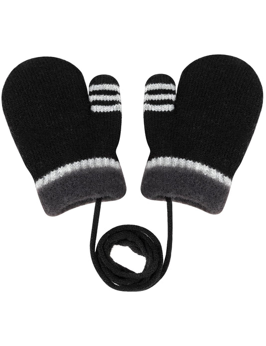 Becellen Fäustlinge Infant, Warme Verdicken Kleinkind Winterhandschuhe mit Schlüsselband Niedliche Anti Kratz Baby Strickhandschuhe für 0-3 Jahre Jungen Mädchen