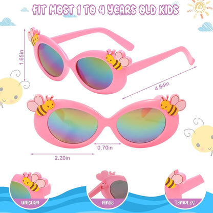 Hifot 3 Stück Kinder Sonnenbrille Einhorn Kunststoffrahmen Polarisiert Brille, Mode Rave Party Dress up Brille für Jungen Mädchen