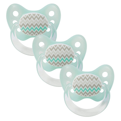 dentistar Silikon Schnuller 3er-Set - Größe 3, ab 14 Monate - Zahn- & kieferfreundlicher Nuckel mit Dental-Stufe – BPA-frei – Made in Germany - Egal Motiv, Weiß