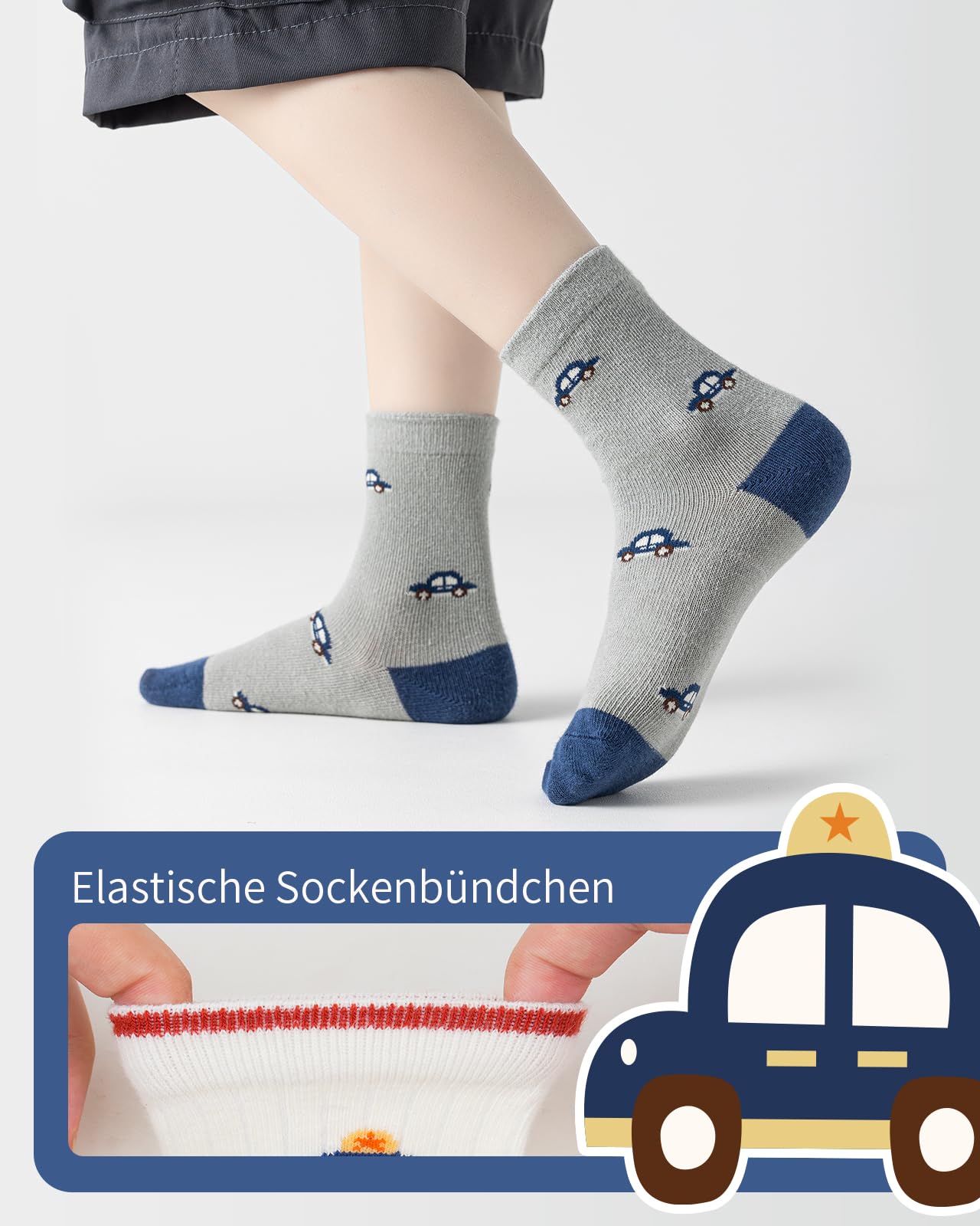 Kyopp 10 Paar Socken Kinder Mädchen und Jungen Funny Socken Lustig Animals Cotton Socken Crew Socks Winter/Sommer