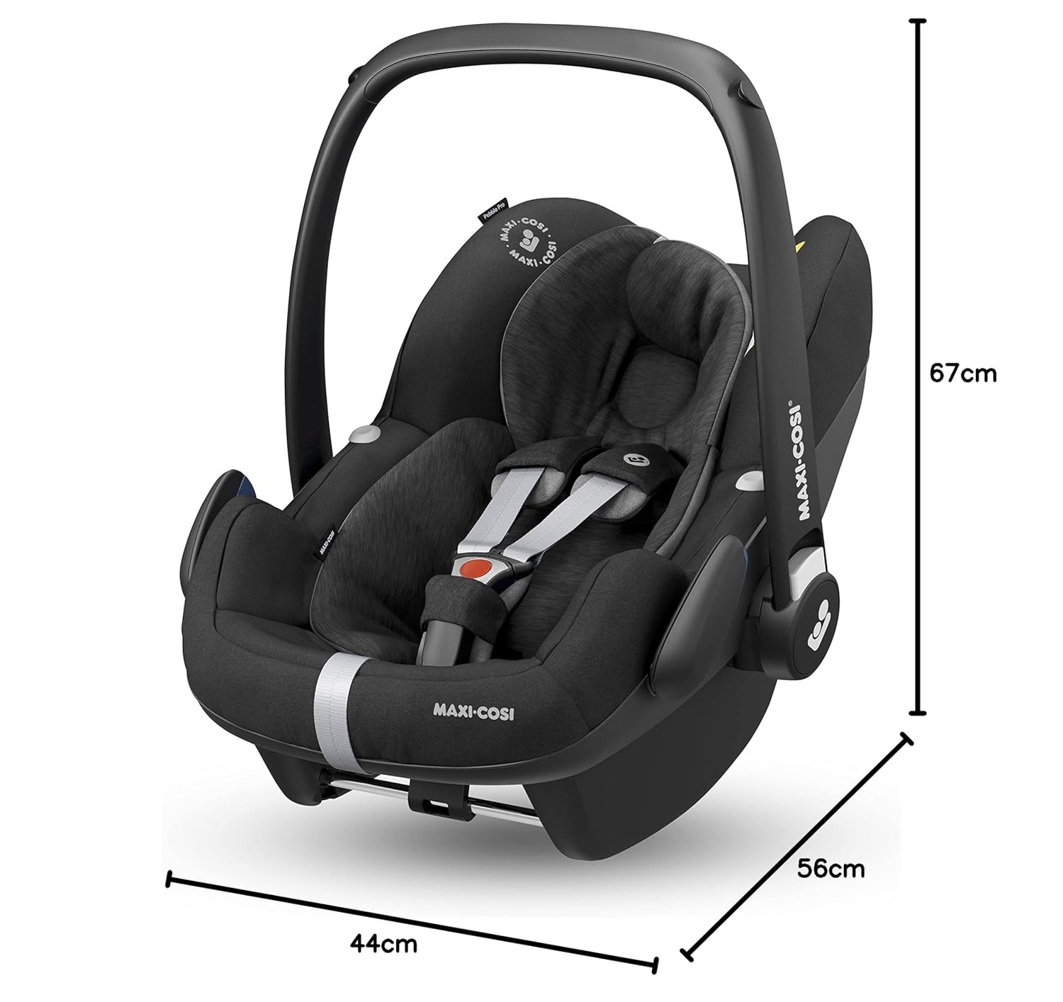 Maxi-Cosi Pebble Pro i-Size Babyschale, Kindersitz für Neugeborene, ab der Geburt bis ca. 12 Monate, 45 bis 75 cm, Essential Black - Meloni2