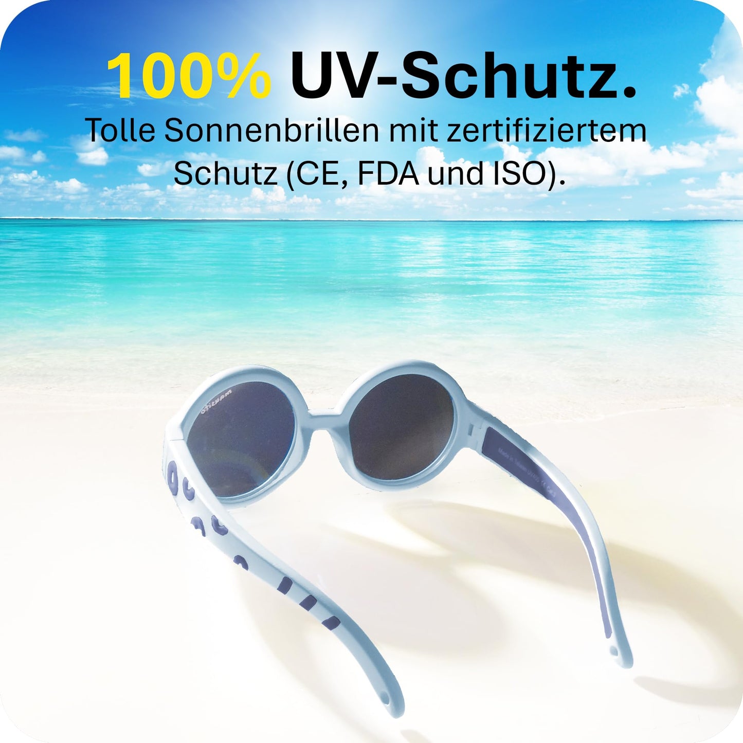 Mausito Sonnenbrille Kinder 6-24 Monate & 2-5 Jahre | VERGLEICHSSIEGER Kindersonnenbrille 100% UV-Schutz | BIEGSAM | Schadstofffreie Kindersonnenbrillen mit Band | Europäisches Design für Kinder