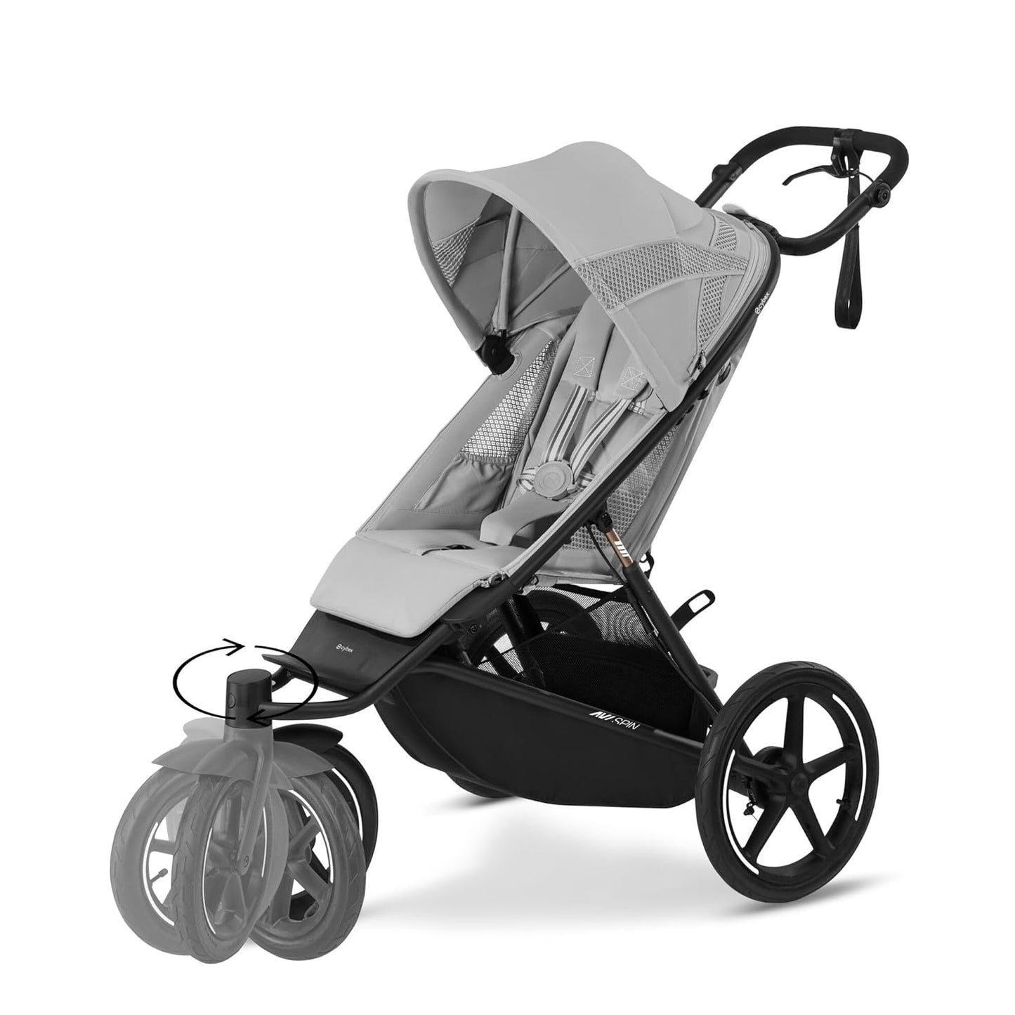CYBEX Gold AVI SPIN Kinderwagen, Ab Geburt bis ca. 4 Jahre, Max. 111 cm und 22 kg, City-, All-Terrain-Kinderwagen, Moss Green
