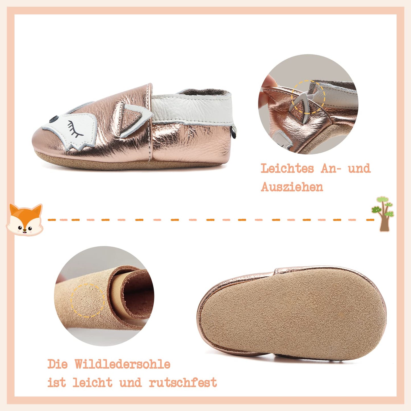 Babyschuhe IceUnicorn Krabbelschuhe für Babys, weiche Leder-Laufschuhe für Jungen und Mädchen, Lederschuhe für Kleinkinder, Baby Hausschuhe