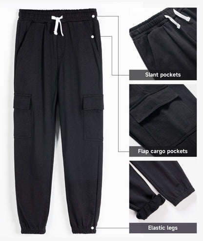 YOUNGSOUL Kinder Jogginghose Jungen Cargo Jogger Hose Sweathose Freizeithose mit Elastischem Bund
