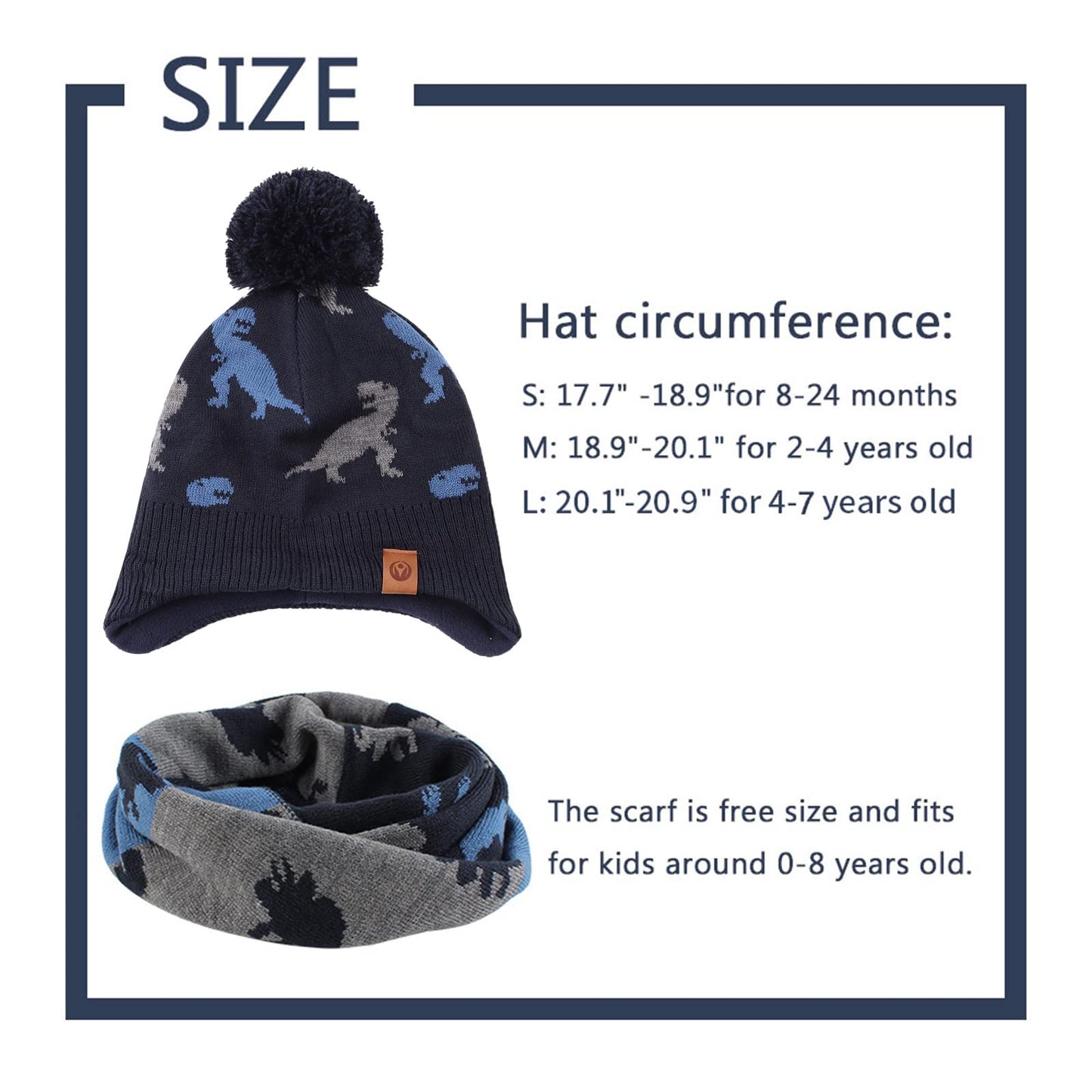 XIAOHAWANG Baby Strickmütze Winter Babymütze Junge Warme Kindermütze Junge Beanie Mütze Dicke Wintermütze für Herbst,Winter