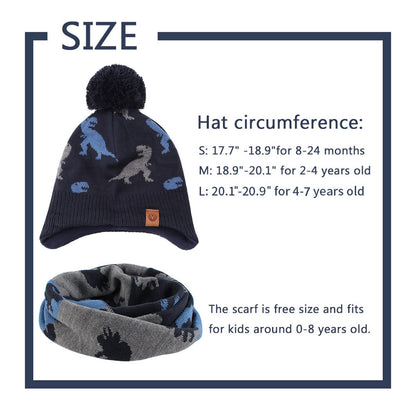 XIAOHAWANG Baby Strickmütze Winter Babymütze Junge Warme Kindermütze Junge Beanie Mütze Dicke Wintermütze für Herbst,Winter