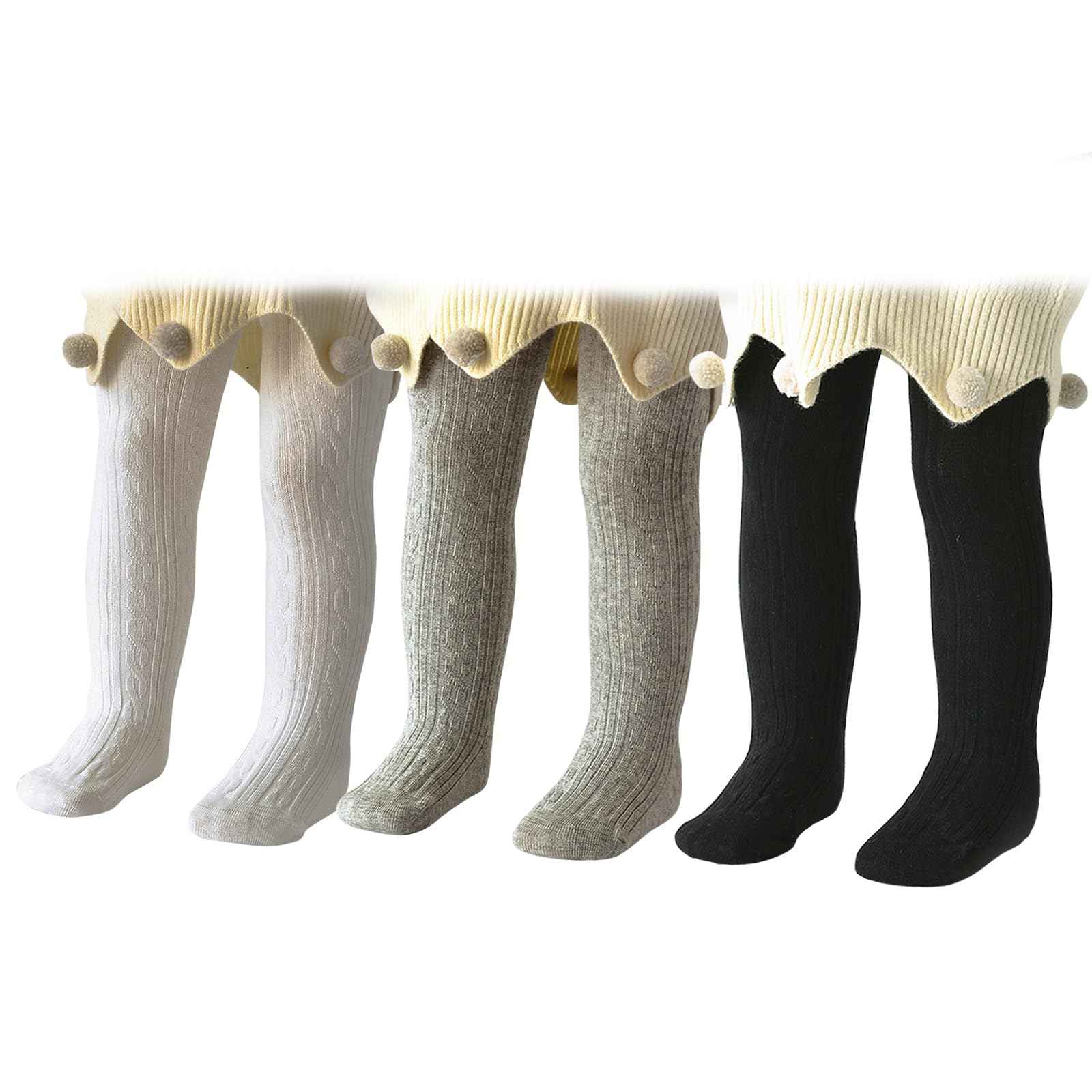 Baby Tights for Girls Soft Cotton Leggings Toddler Solid Knitted Socks Warm Stockings Newborn Trousers