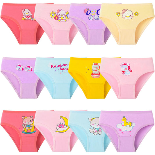 Adorel Girls' Briefs Cotton Underpants Panties 12-Pack 