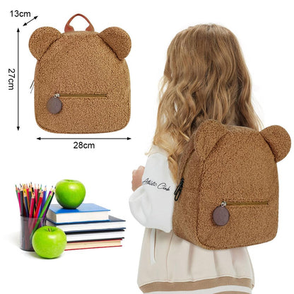 Aomig Plush Backpack Kindergarten Backpack Toddler Backpack Kindergarten School Bag for Boys Girls Children Animal Kids Backpack Animal Cartoon Mini Bag Kids Backpack for Baby 2-6 Years 