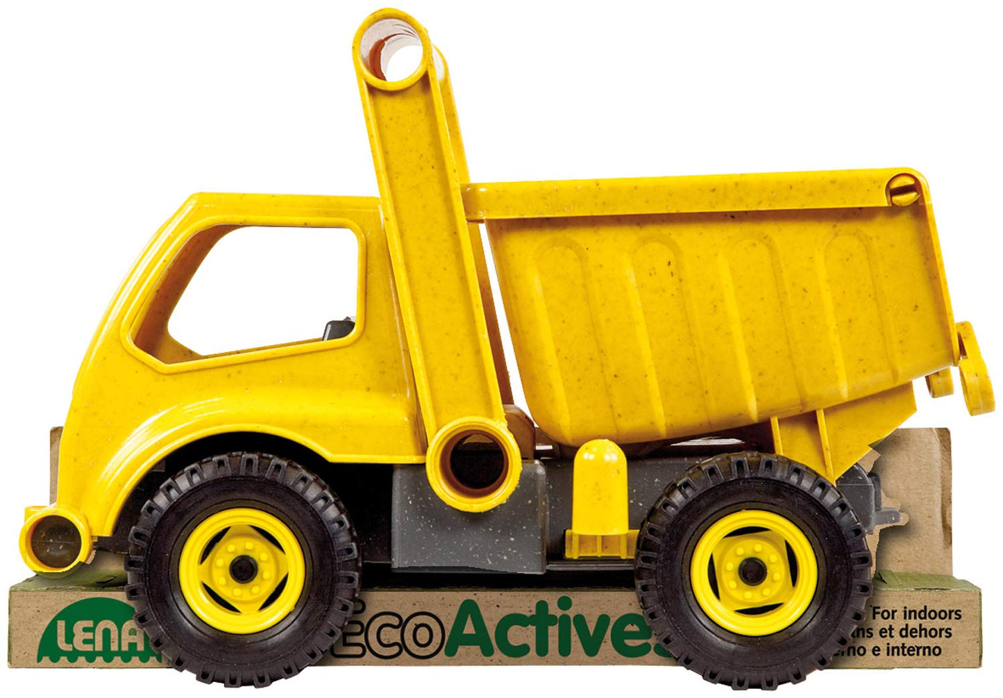 Lena 4210 EcoActives LKW Kipper, Baustellenfahrzeug ca. 27 cm, robuster Kipplaster, Muldenkipper für Kinder ab 2 Jahre, Spielfahrzeug in gelb