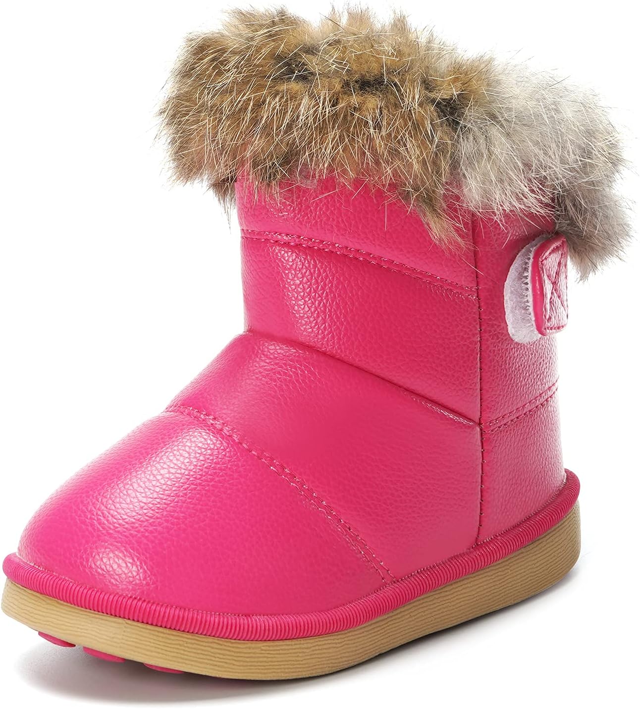 KVbabby Winter Shoes, Girls’ Warm Lined Winter Boots, Children's Ankle Boots, Waterproof Snow Boots, Soft Soles, Slip-On Boots