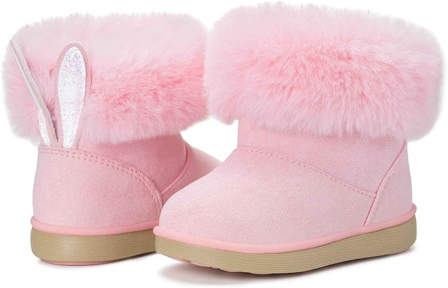 KVbabby Winter Boots Girls Warm Children's Winter Shoes Plush Lined Baby Ankle Boots Snow Boots Non-Slip Boots Toddler Shoes Slip On Boots