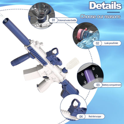 Elektrische Wasserpistole Sehr Stark Wassermaschinenpistole mit Wiederaufladbare Batterie Squirt Gun Wasser Spielzeug bis zu 20ft,Outdoor Water Gun Schießspiel für Erwachsene and Kinder (Blau)