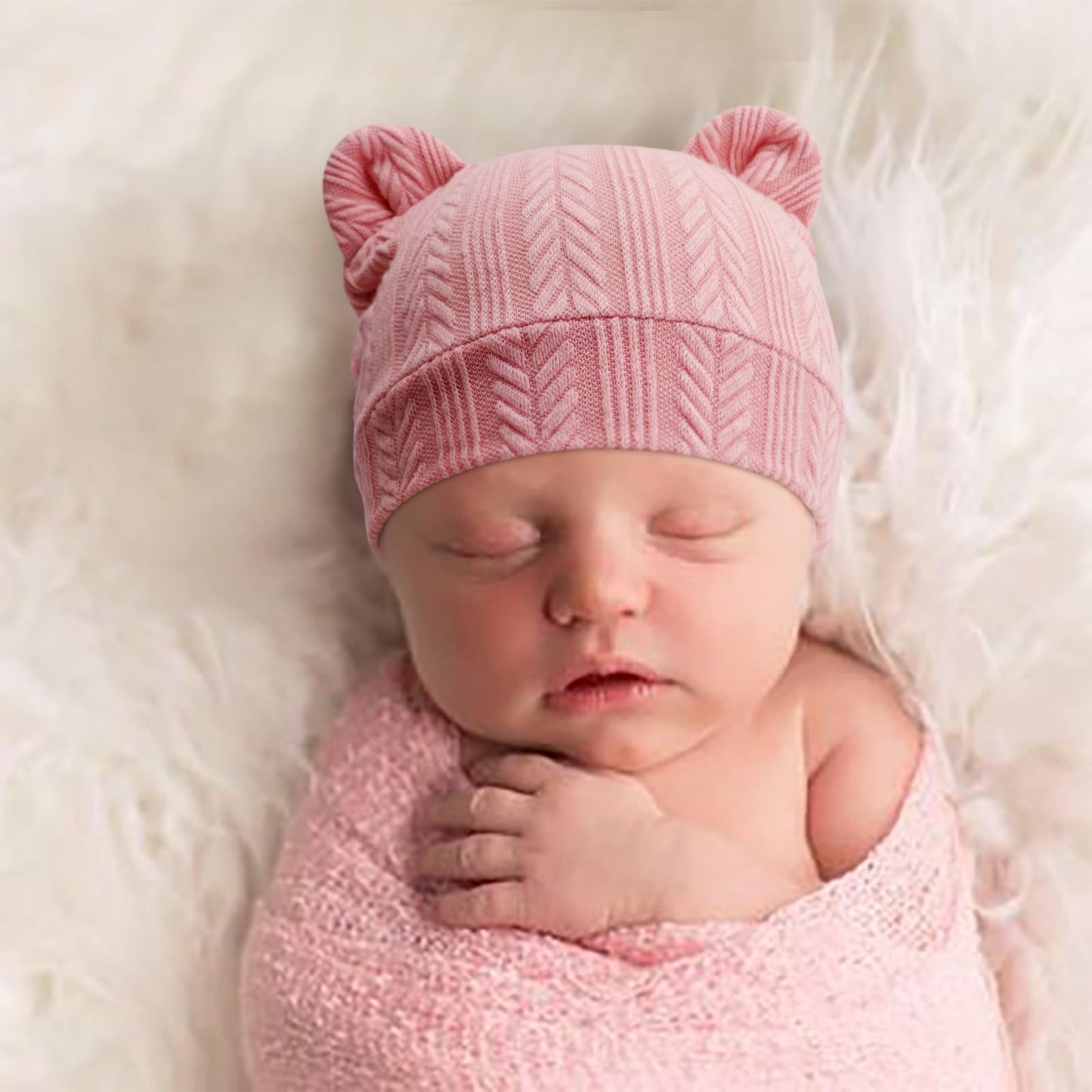 DRESHOW Newborn Baby Hat and Gloves Set Beanie Clothing Unisex Infant Hat Kindergarten Cap Baby Boys Girls 0-6 Months 