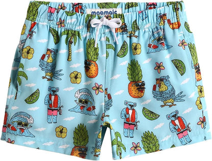 MaaMgic Jungens 4 Way Stretch Badehosen Schnelltrocknend Badeshorts mit Mesh-Futter Taschen und Verstellbarem Tunnelzug MEHRWEG