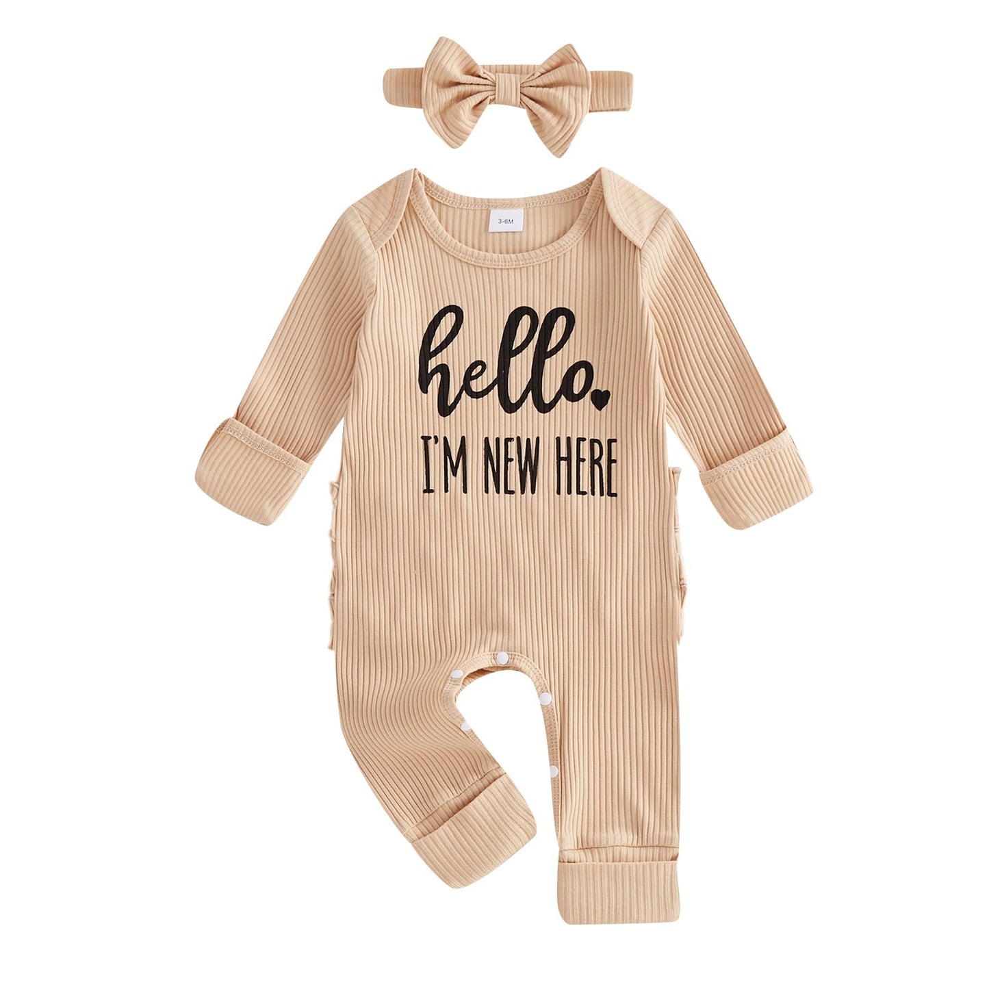 Geagodelia Baby Girl Romper + Headband Newborn Clothing Outfit Jumpsuit Baby Clothes Soft Baby Romper 