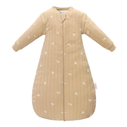amo nenes Baby Sleeping Bag 2.5 TOG, Baby Autumn Winter Long Sleeve Sleeping Bag, 100% Cotton, Removable Sleeves, Length 72 cm, 0-6 Months (Blue)