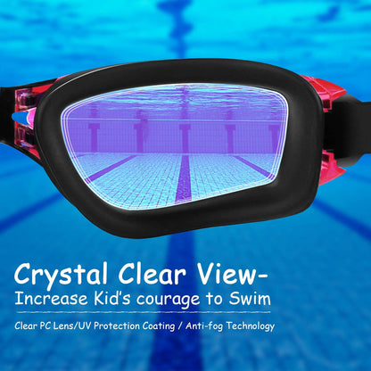COOLOO Schwimmbrille Kinder, 2 Stück Schwimmbrille für Kinder Kind Jungen Mädchen Junior 3-15 Jahre,Anti-Fog,Kein Auslaufen