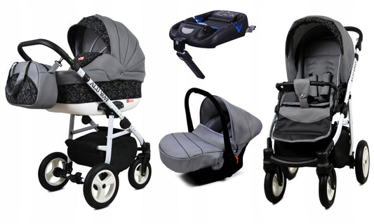 BabyLux® Stroller Set 4 in 1 - Alu Way - incl. carrycot, buggy sports seat, car seat, ISOFIX base - car seat - stroller set - combo stroller with changing bag, etc. 