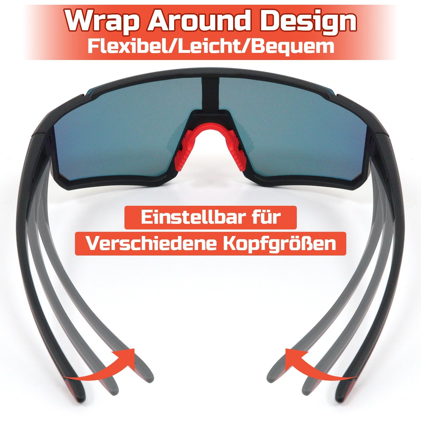 Rosedreamer Schnelle Brille Sport Sonnenbrille Herren Damen Polarisierte Sonnenbrille Fahrradbrille Laufbrille für MTB Rennrad Radfahren Biking Ski FahrradLaufen mit UV400 Schutzbrille