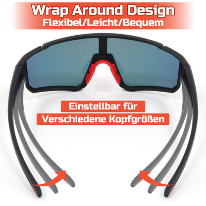Rosedreamer Schnelle Brille Sport Sonnenbrille Herren Damen Polarisierte Sonnenbrille Fahrradbrille Laufbrille für MTB Rennrad Radfahren Biking Ski FahrradLaufen mit UV400 Schutzbrille