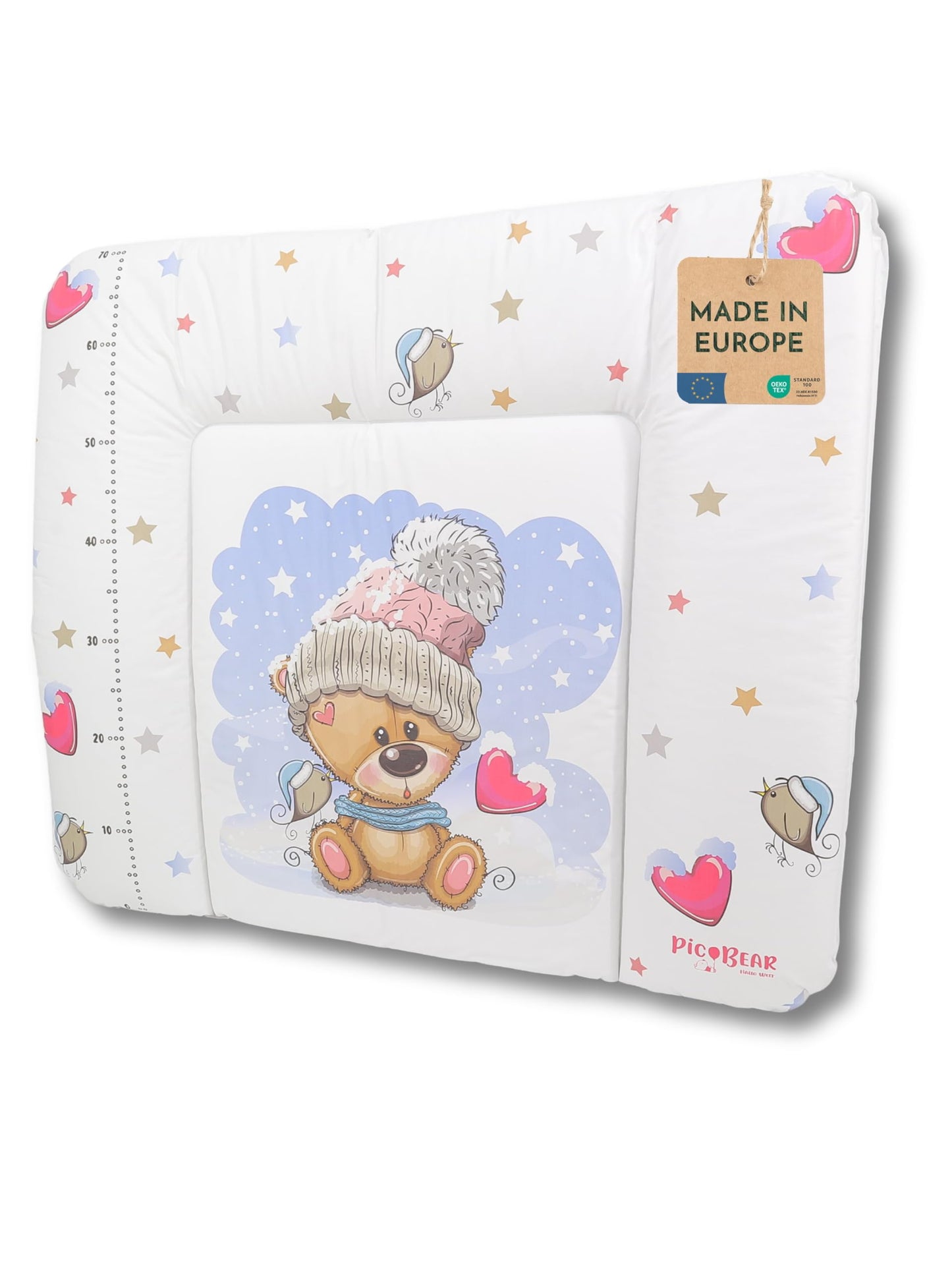 pic Bear Wickelauflage - hochwertige OEKO-TEX Wickeltischauflage - pflegeleichte Wickelunterlage - Auflage Wickelkommode - 85 x 72 cm - Sealife