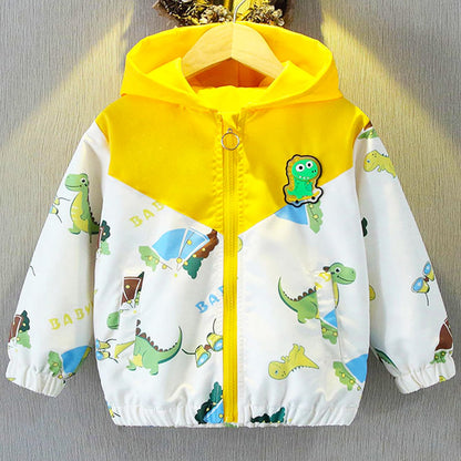 Amur Leopard Kinder Übergangsjacke Jungen Winddichte Mantel mit Kapuze Windjacke für Frühling Herbst
