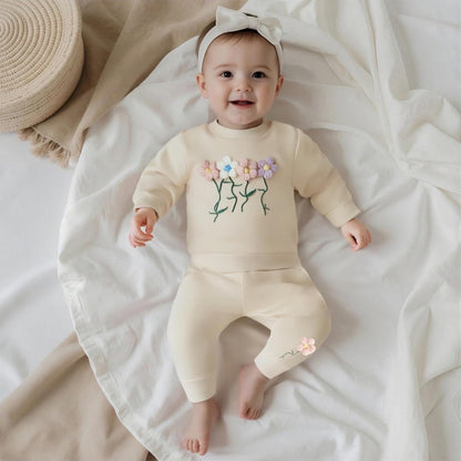 Baby Mädchen Kleidung 3D Floral Print Outfit Langarm Hemd + Hose Neugeborenen Baby Kleidung Clinder Herbst Baby Set