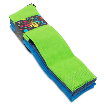 Footstar Children's Cotton Knee Socks (5 Pairs) with Contrasting Heel and Toe