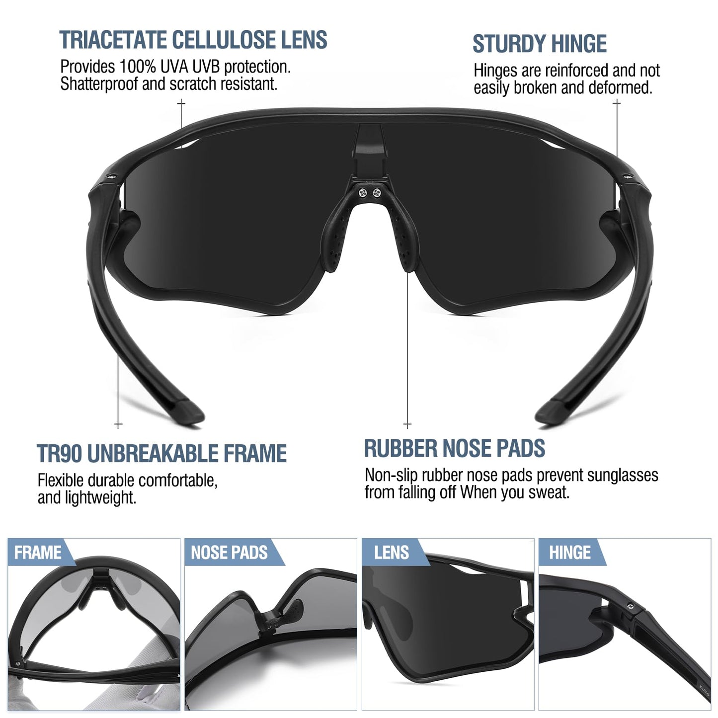 DUCO DK268 Children's Sunglasses Youth Baseball Sunglasses Lightweight TR90 Frame UV400 Sports Cycling Sunglasses for Boys Girls