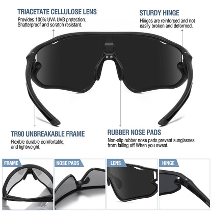 DUCO DK268 Children's Sunglasses Youth Baseball Sunglasses Lightweight TR90 Frame UV400 Sports Cycling Sunglasses for Boys Girls