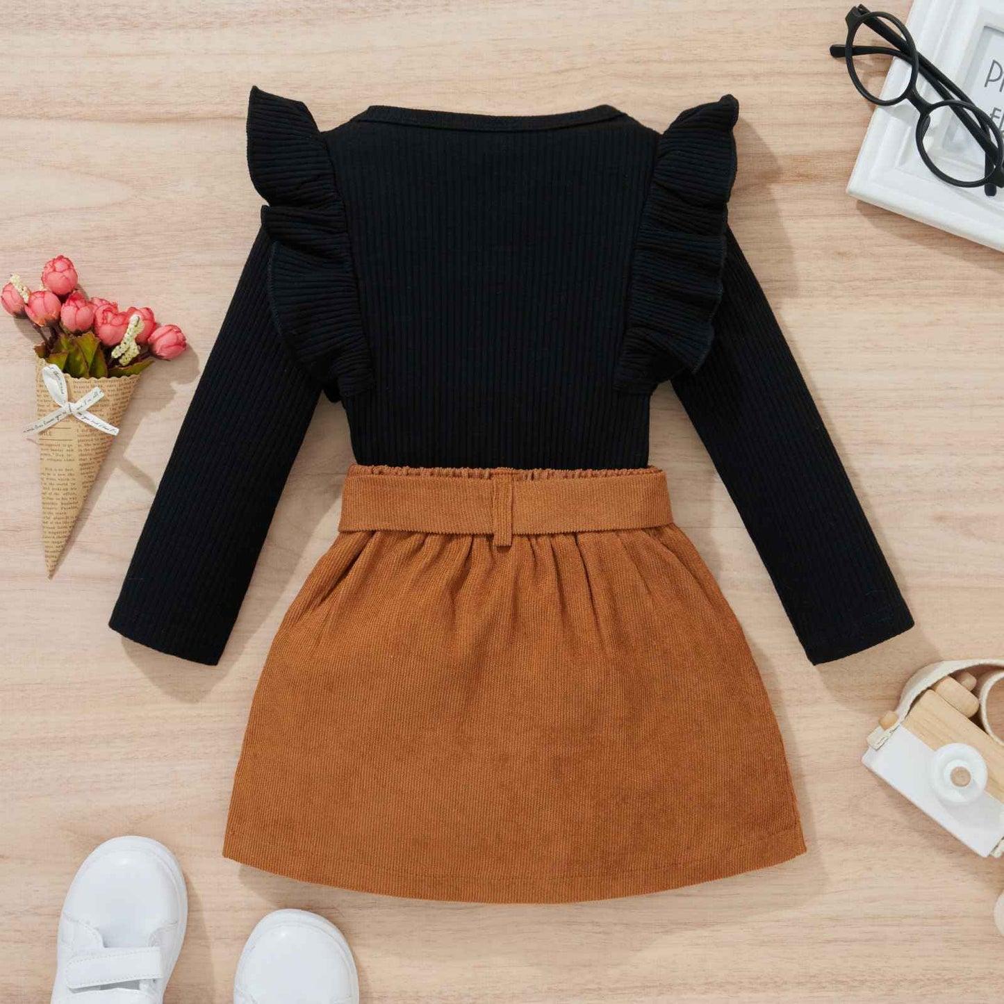 Geagodelia Baby Girl Clothing Outfit Baby Clothing Set Long Sleeve Top + Skirt Newborn Soft Baby Set Two Piece