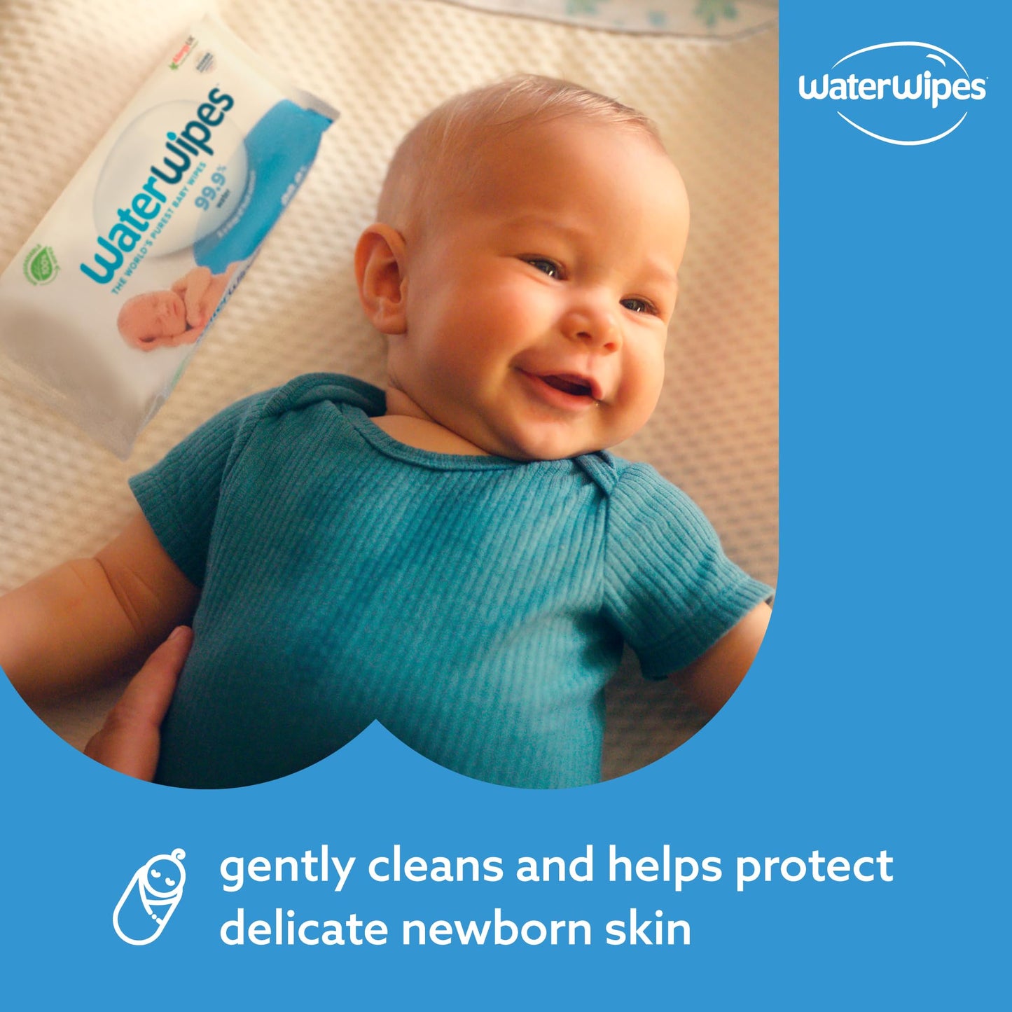 WaterWipes Plastic-Free Original Baby Cleansing Wipes, 360 Wipes (6 Packs), 99.9% Water-Based Cleaning Wipes, Unscented for Sensitive Skin